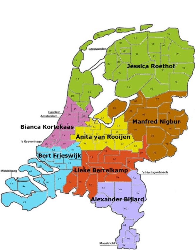 Postcodegebieden accountmanagers